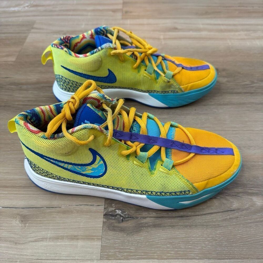 Nike Kyrie Flytrap 6 Basketball Shoe SpongeBob Yellow And Blue Size 6.5 Y Collab